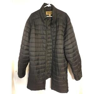 The Foundry Mens Black Lightweight Packable Puffer Coat Quilted Jacket 2XLT